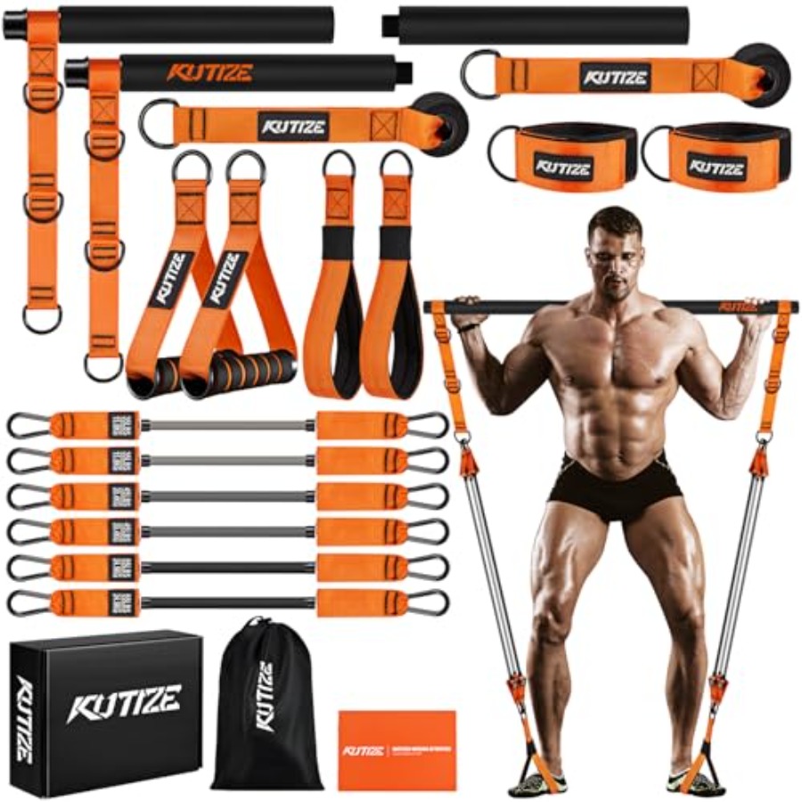 Pilates & Yoga With Katja Youtube - Pilates Bar Kit with Resistance Bands,