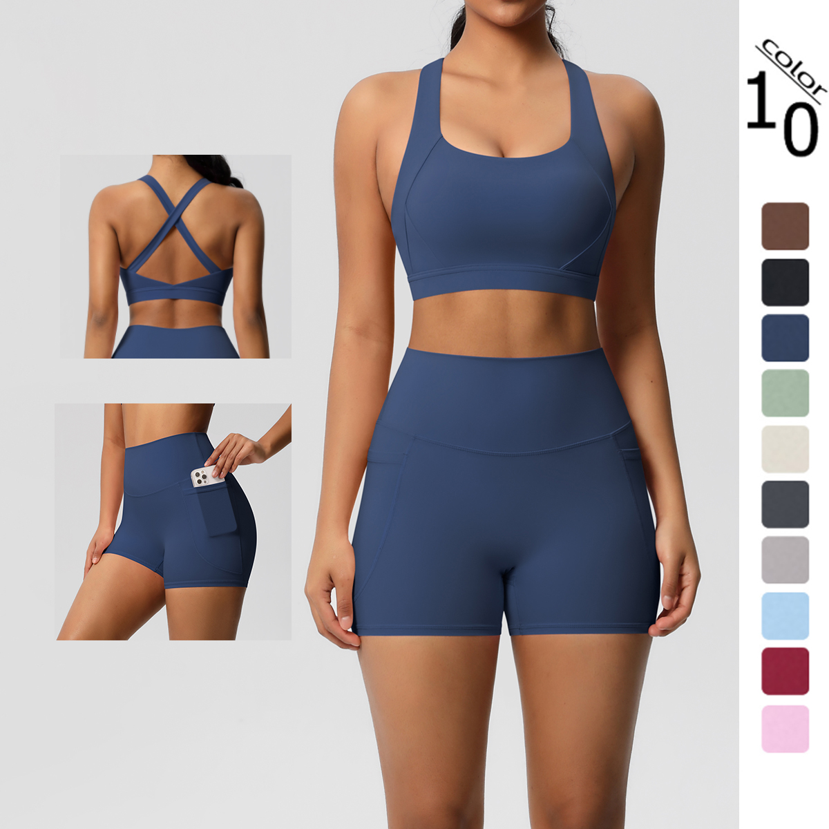 Pilates Yoga Set - 2PCS Sportswear With Pocketed Yoga Set